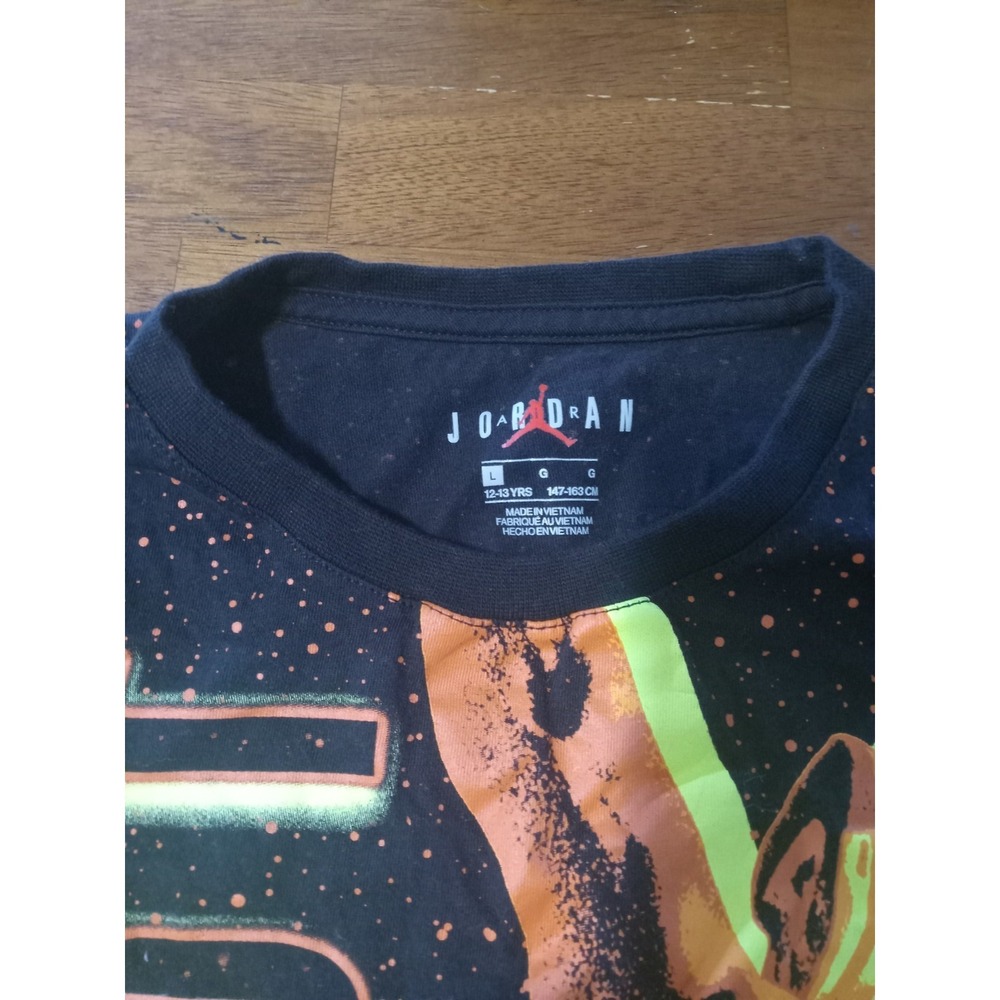 Jordan Boys Graphic T-Shirt Size‎ Large Black  Jumpman Cotton Tee - Picture 5 of 12